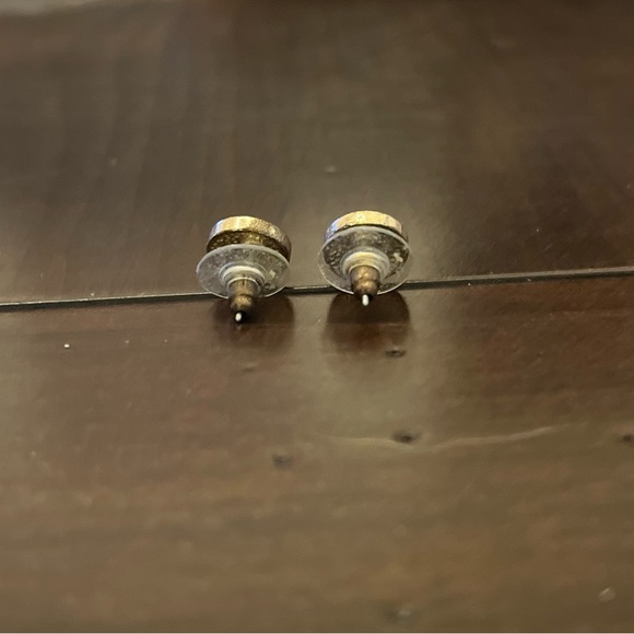 Black and gold circle earrings - Picture 2 of 2